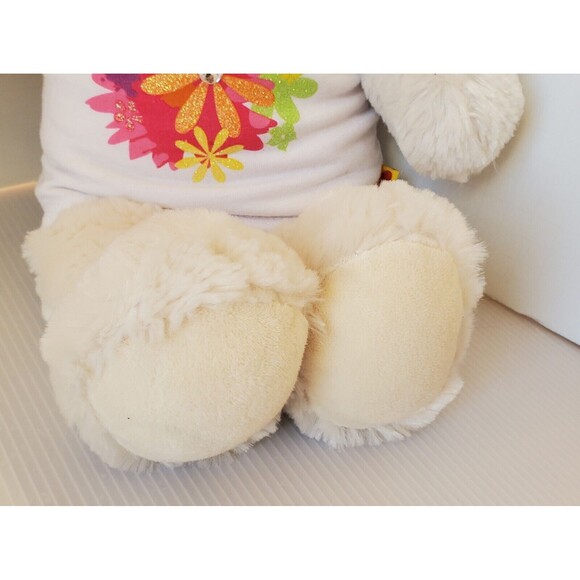 Build A Bear Workshop White Teddy Bear Plush Brown Nose 16" BAB Plush Tank Top - Picture 5 of 8